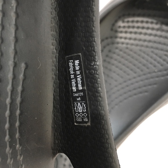 Crocs Kadee Cutout Details Slip On Comfort Black Rubber Slip On Ballet Flats - Picture 13 of 14